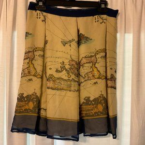 Vintage Map Print Skirt